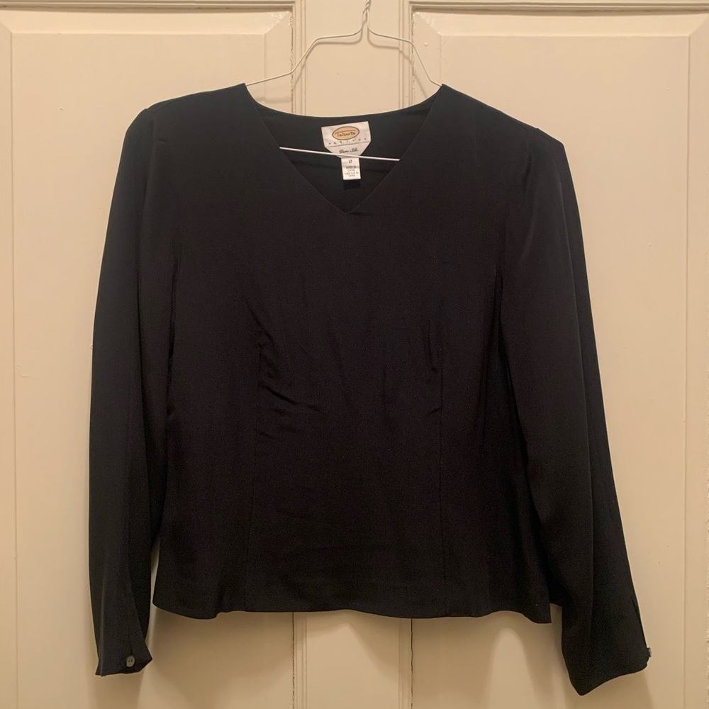 Talbots Silk Black V-Neck Top